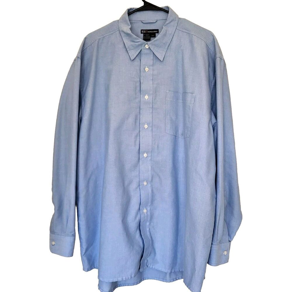 511 Tactical Series Shirt Mens 2XL Blue Chambray Workwear Casual Snap Button